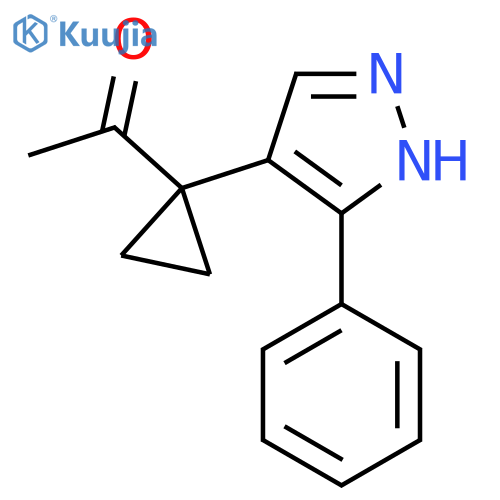 1-1-(3-phenyl-1H-pyrazol-4-yl)cyclopropylethan-1-one structure