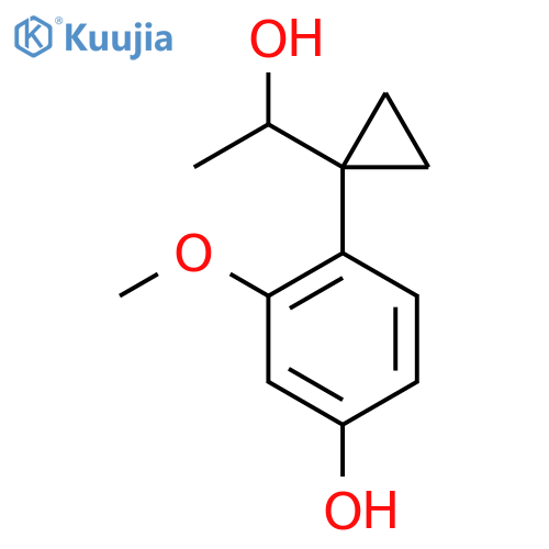 4-1-(1-hydroxyethyl)cyclopropyl-3-methoxyphenol structure