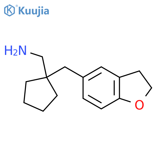 {1-(2,3-dihydro-1-benzofuran-5-yl)methylcyclopentyl}methanamine structure