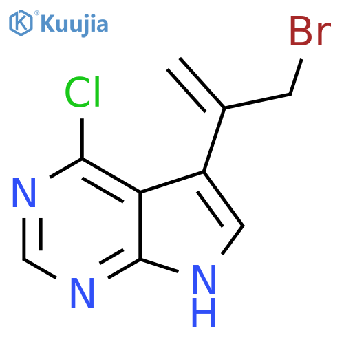 5-(3-bromoprop-1-en-2-yl)-4-chloro-7H-pyrrolo2,3-dpyrimidine structure