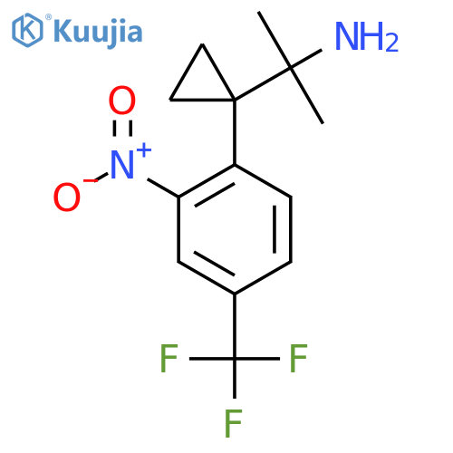 2-{1-2-nitro-4-(trifluoromethyl)phenylcyclopropyl}propan-2-amine structure