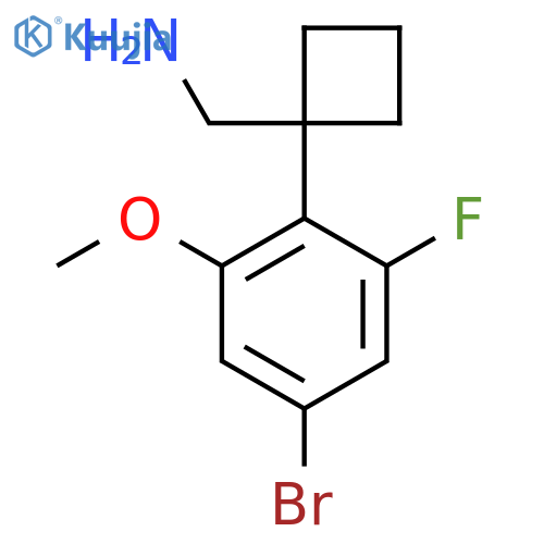 1-(4-bromo-2-fluoro-6-methoxyphenyl)cyclobutylmethanamine structure