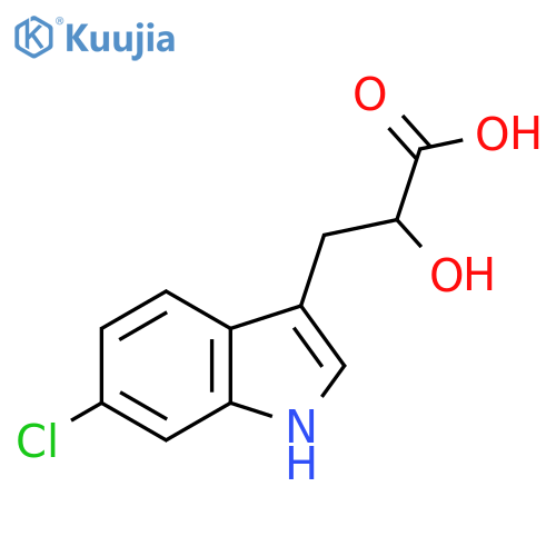 3-(6-chloro-1H-indol-3-yl)-2-hydroxypropanoic acid structure
