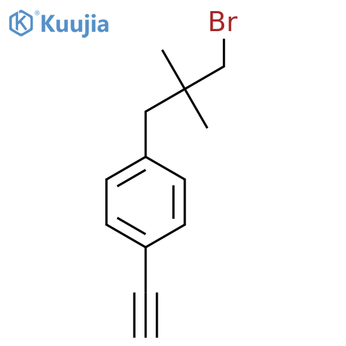 1-(3-bromo-2,2-dimethylpropyl)-4-ethynylbenzene structure