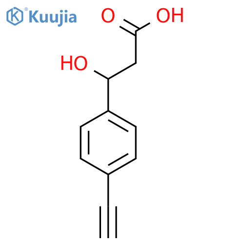 3-(4-ethynylphenyl)-3-hydroxypropanoic acid structure