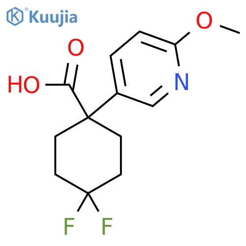 4,4-difluoro-1-(6-methoxypyridin-3-yl)cyclohexane-1-carboxylic acid structure