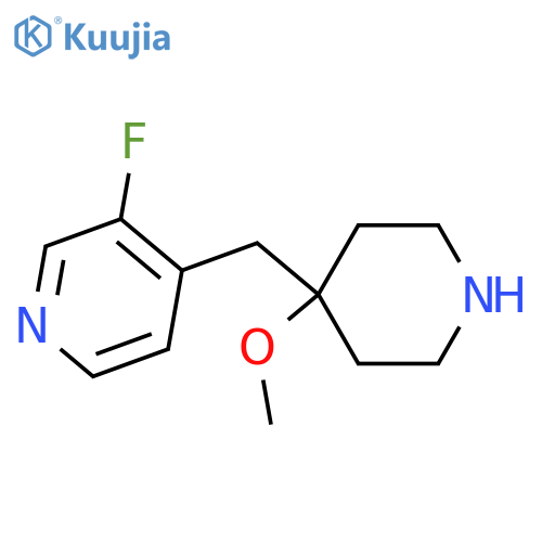 3-fluoro-4-(4-methoxypiperidin-4-yl)methylpyridine structure