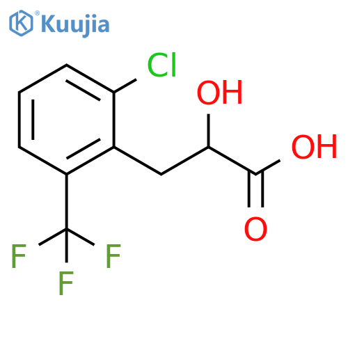 3-2-chloro-6-(trifluoromethyl)phenyl-2-hydroxypropanoic acid structure