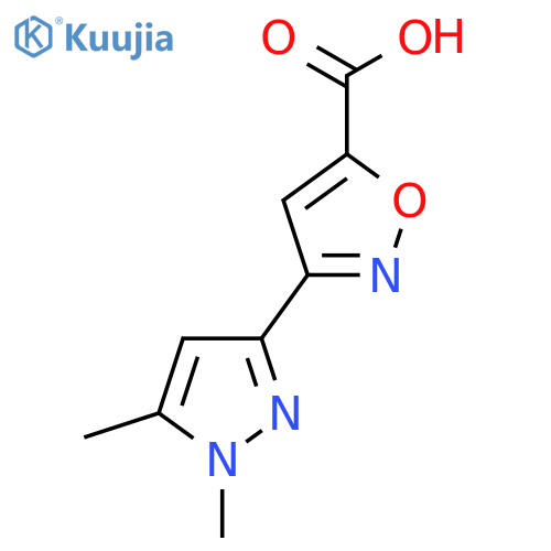 3-(1,5-dimethyl-1H-pyrazol-3-yl)-1,2-oxazole-5-carboxylic acid structure