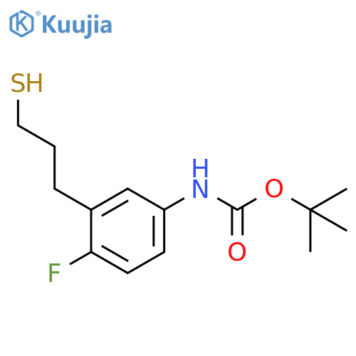 tert-butyl N-4-fluoro-3-(3-sulfanylpropyl)phenylcarbamate structure