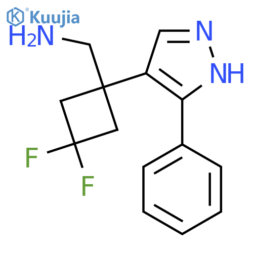 3,3-difluoro-1-(3-phenyl-1H-pyrazol-4-yl)cyclobutylmethanamine structure