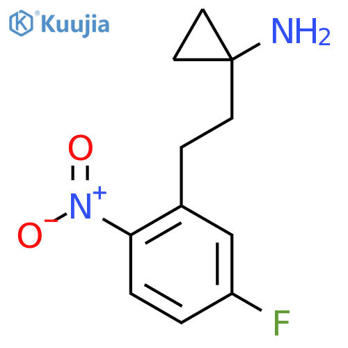 1-2-(5-fluoro-2-nitrophenyl)ethylcyclopropan-1-amine structure