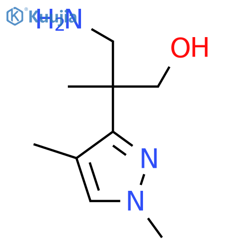 3-amino-2-(1,4-dimethyl-1H-pyrazol-3-yl)-2-methylpropan-1-ol structure