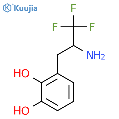 3-(2-amino-3,3,3-trifluoropropyl)benzene-1,2-diol structure