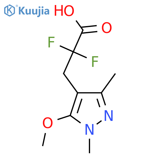 2,2-difluoro-3-(5-methoxy-1,3-dimethyl-1H-pyrazol-4-yl)propanoic acid structure