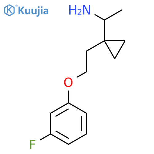 1-{1-[2-(3-Fluorophenoxy)ethyl]cyclopropyl}ethan-1-amine structure