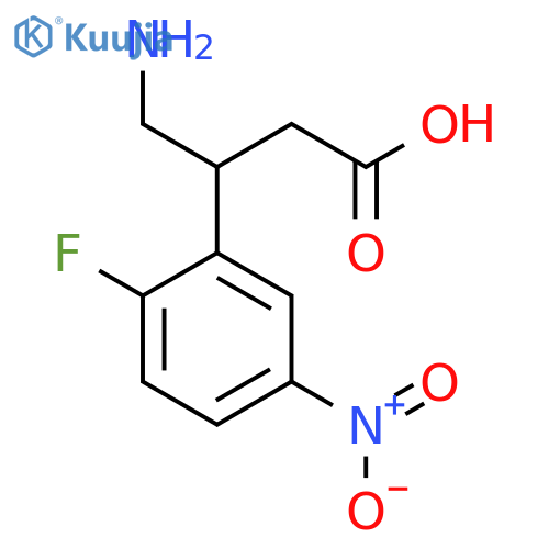 4-amino-3-(2-fluoro-5-nitrophenyl)butanoic acid structure