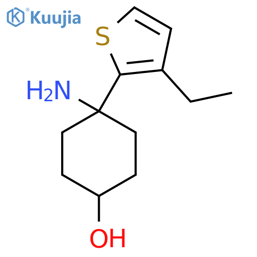 4-amino-4-(3-ethylthiophen-2-yl)cyclohexan-1-ol structure
