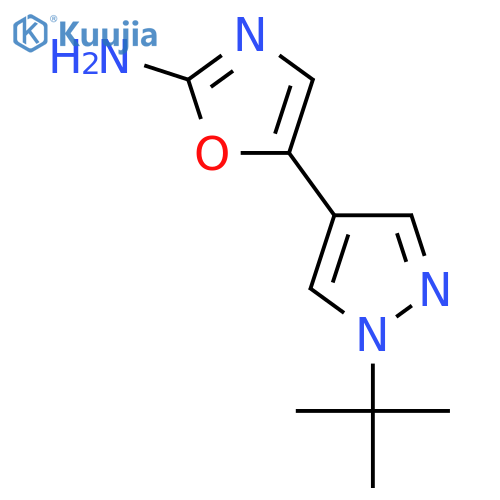 5-(1-tert-butyl-1H-pyrazol-4-yl)-1,3-oxazol-2-amine structure