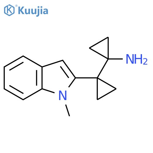 1-1-(1-methyl-1H-indol-2-yl)cyclopropylcyclopropan-1-amine structure