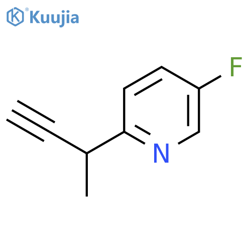 2-(but-3-yn-2-yl)-5-fluoropyridine structure