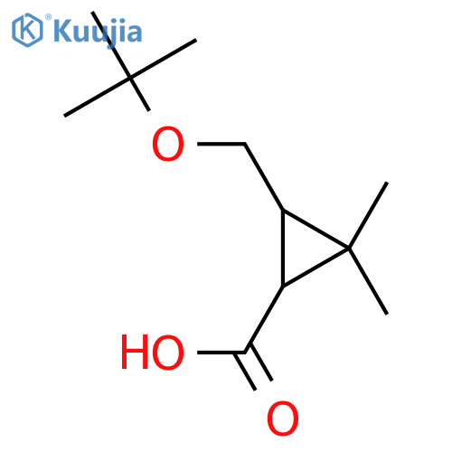 3-(tert-butoxy)methyl-2,2-dimethylcyclopropane-1-carboxylic acid structure