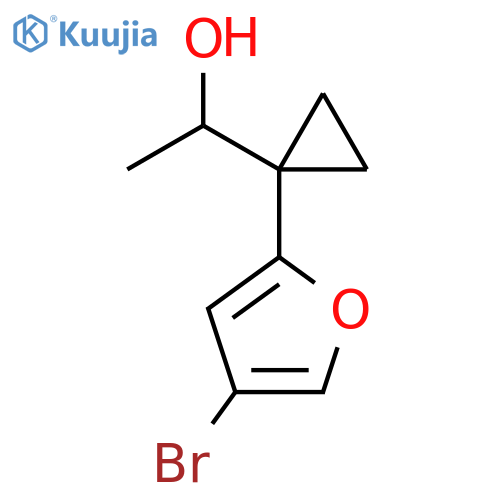 1-1-(4-bromofuran-2-yl)cyclopropylethan-1-ol structure