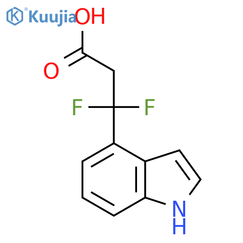 3,3-difluoro-3-(1H-indol-4-yl)propanoic acid structure