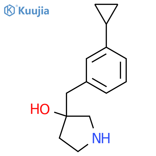 3-(3-cyclopropylphenyl)methylpyrrolidin-3-ol structure