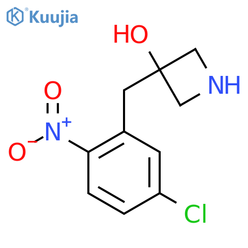 3-(5-chloro-2-nitrophenyl)methylazetidin-3-ol structure