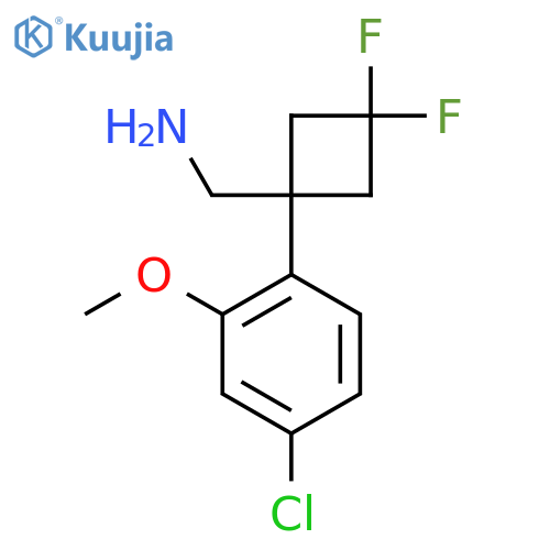 1-(4-chloro-2-methoxyphenyl)-3,3-difluorocyclobutylmethanamine structure