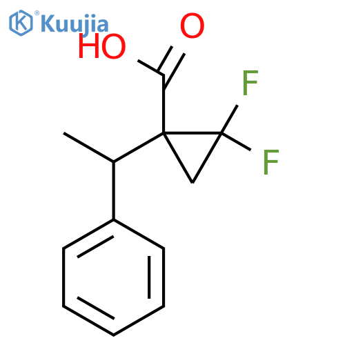 2,2-difluoro-1-(1-phenylethyl)cyclopropane-1-carboxylic acid structure