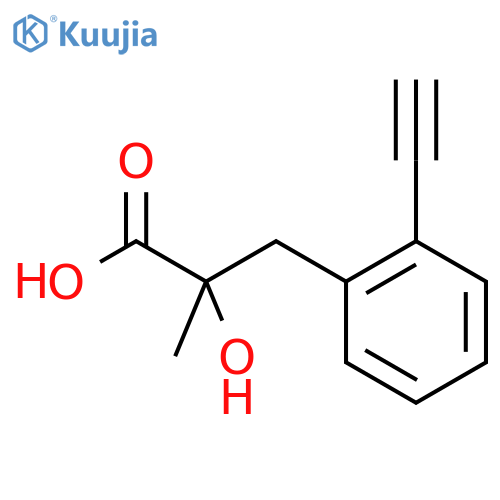 3-(2-ethynylphenyl)-2-hydroxy-2-methylpropanoic acid structure