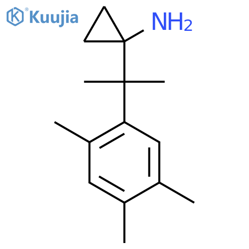 1-2-(2,4,5-trimethylphenyl)propan-2-ylcyclopropan-1-amine structure