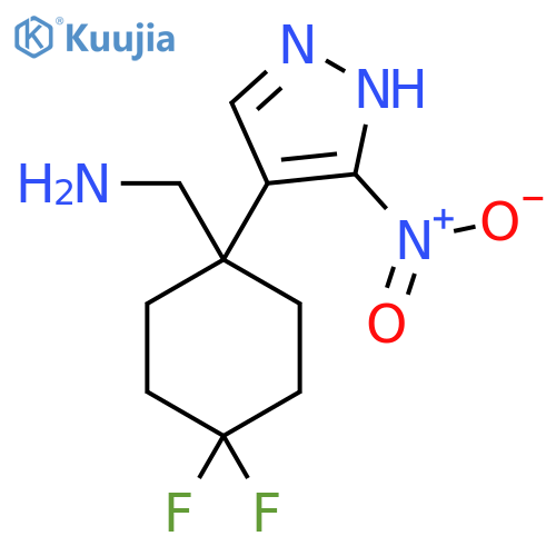 4,4-difluoro-1-(3-nitro-1H-pyrazol-4-yl)cyclohexylmethanamine structure