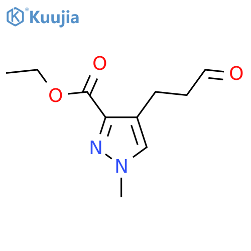 ethyl 1-methyl-4-(3-oxopropyl)-1H-pyrazole-3-carboxylate structure
