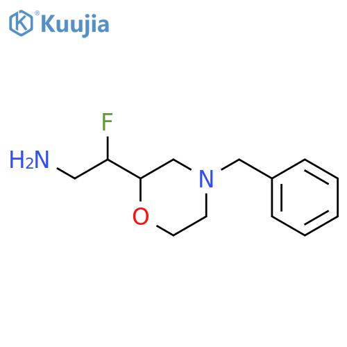 2-(4-benzylmorpholin-2-yl)-2-fluoroethan-1-amine structure