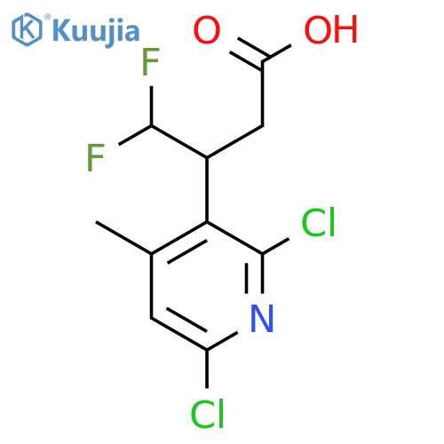 3-(2,6-Dichloro-4-methylpyridin-3-yl)-4,4-difluorobutanoic acid structure