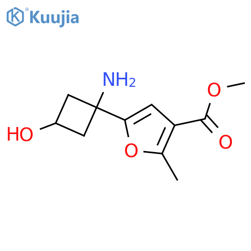 methyl 5-(1-amino-3-hydroxycyclobutyl)-2-methylfuran-3-carboxylate structure