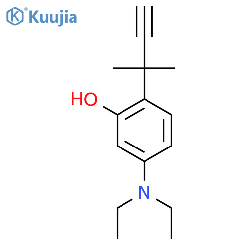 5-(diethylamino)-2-(2-methylbut-3-yn-2-yl)phenol structure