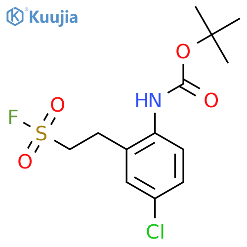 tert-butyl N-{4-chloro-2-2-(fluorosulfonyl)ethylphenyl}carbamate structure