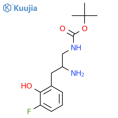 tert-butyl N-2-amino-3-(3-fluoro-2-hydroxyphenyl)propylcarbamate structure