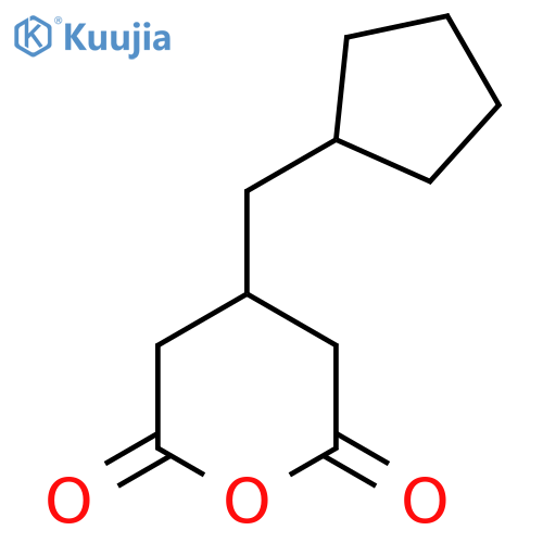 4-(cyclopentylmethyl)oxane-2,6-dione structure