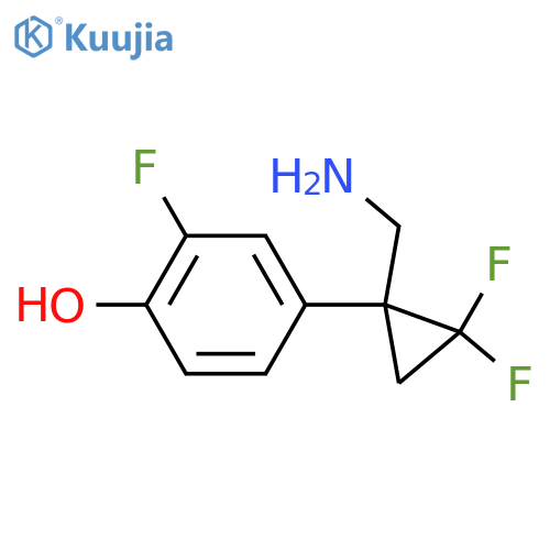 4-1-(aminomethyl)-2,2-difluorocyclopropyl-2-fluorophenol structure