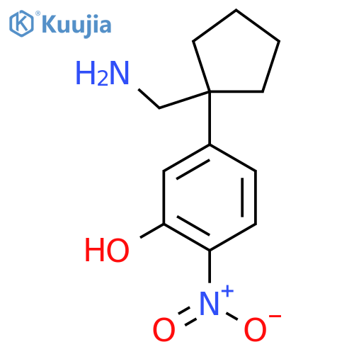 5-1-(aminomethyl)cyclopentyl-2-nitrophenol structure