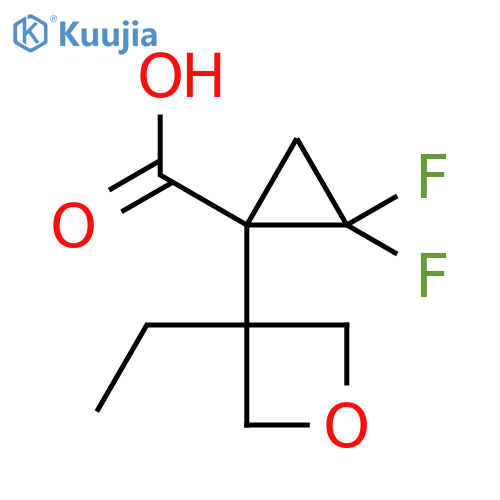 1-(3-ethyloxetan-3-yl)-2,2-difluorocyclopropane-1-carboxylic acid structure