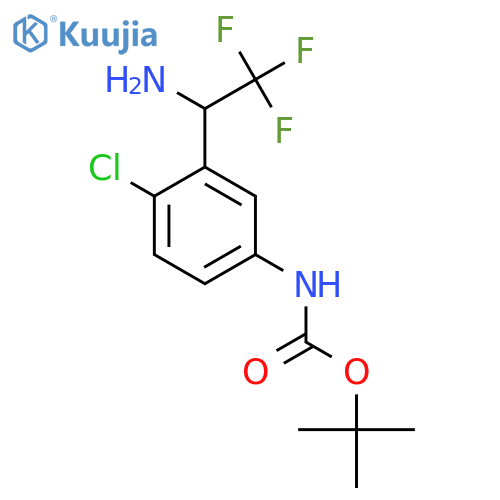 tert-butyl N-3-(1-amino-2,2,2-trifluoroethyl)-4-chlorophenylcarbamate structure
