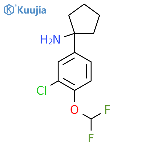 1-3-chloro-4-(difluoromethoxy)phenylcyclopentan-1-amine structure