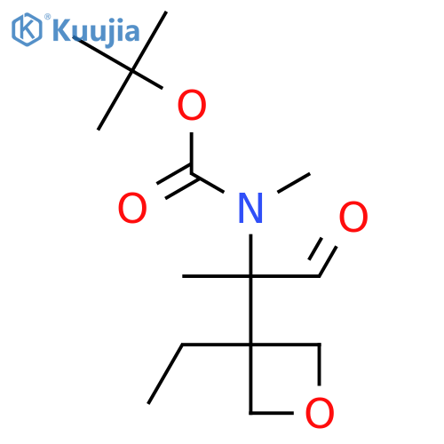 tert-butyl N-2-(3-ethyloxetan-3-yl)-1-oxopropan-2-yl-N-methylcarbamate structure