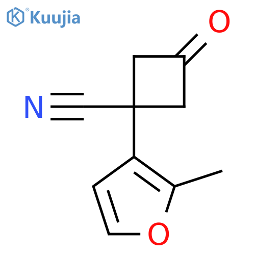 1-(2-methylfuran-3-yl)-3-oxocyclobutane-1-carbonitrile structure